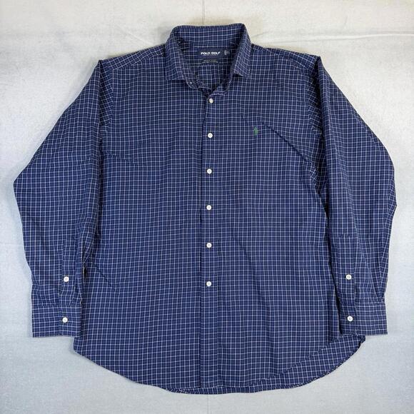 Polo Golf Other - Polo Golf Ralph Lauren Shirt Mens XL Blue Plaid Check Estate Sport Button Up